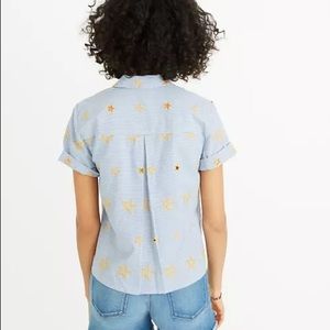 MADEWELL Star Embroidered Striped Shirt